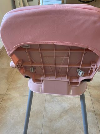 Silla alta bebé rosa