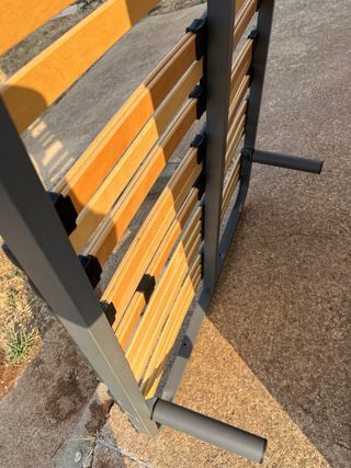 Somier 105x190 cm - Gris - Metal y Madera