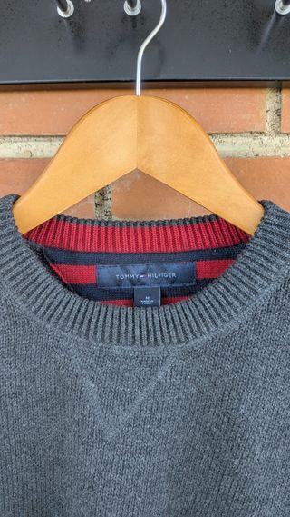 Jersey Tommy Hilfiger M - Gris/Rojo