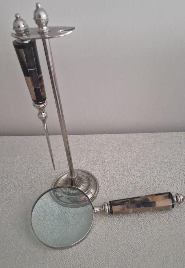 Juego de Lupa y Abrecartas Vintage