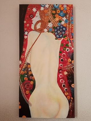 Cuadro óleo sobre madera multicolor