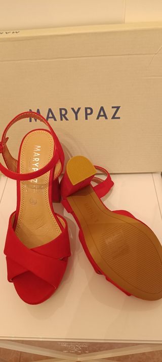 MARYPAZ - Zapatos tacón rojos 36