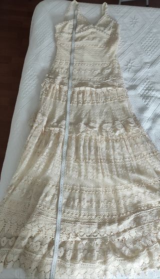 Vestido boho beige, nuevo