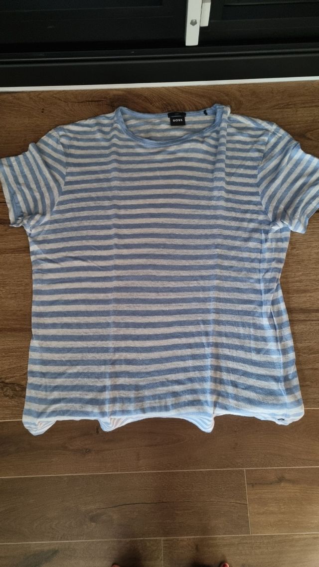 Camiseta Hugo Boss rayas azul-blanco
