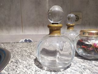 Juego 3 frascos de plata decorativos