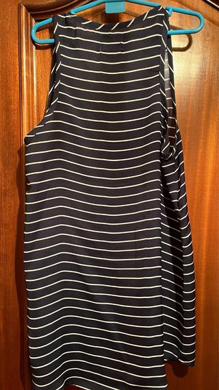 Blusa Blanco rayas azul-blanco