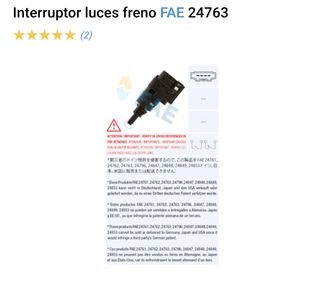 Interruptores de luz de freno.