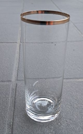 6 bicchieri bibita in cristallo bordo dorato