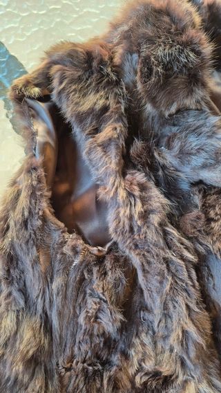 Chaleco marrón pelo conejo