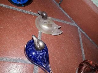 2 Papere Murano Vetro Argento Vintage