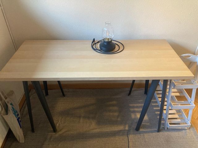 Mesa escritorio madera - patas metal