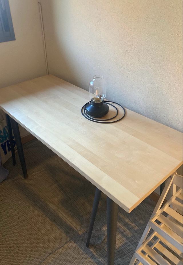 Mesa escritorio madera - patas metal