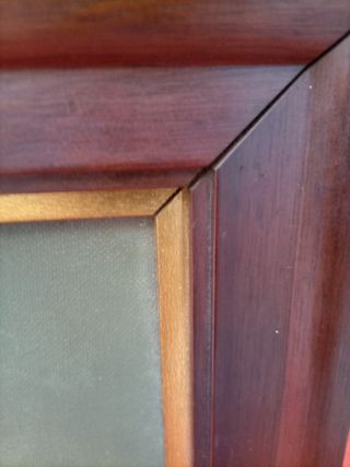 Cuadro al óleo: anciana tejiendo encaje