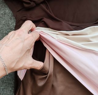 Vestido lactancia marrón rosa talla S/M