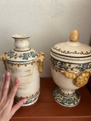 Jarrones vintage ceramica Segovia antiguos