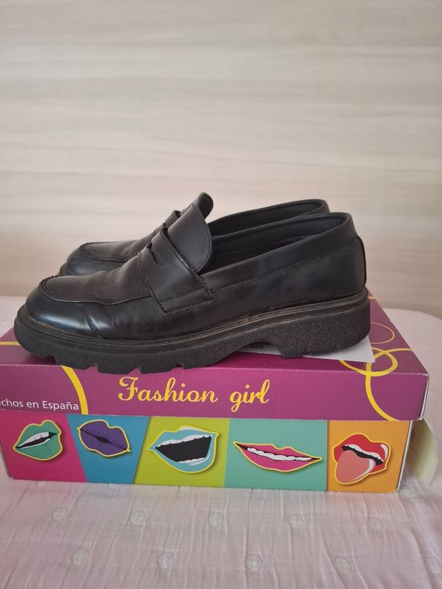Mocasines negros piel - Paola