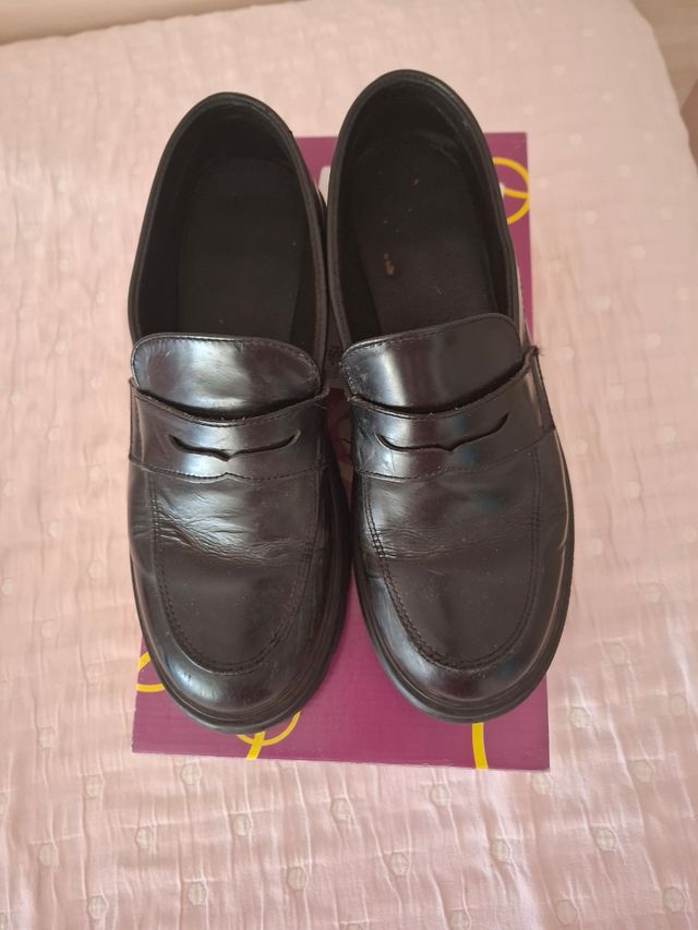 Mocasines negros piel - Paola