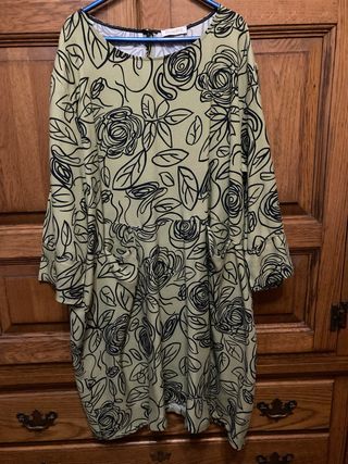 Vestito floreale verde oliva