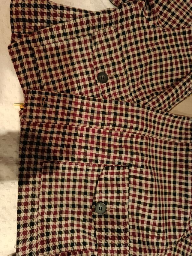 Chaqueta cuadros marrón-rojo