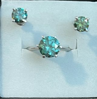 Anillo y pendientes moissanita 5.00Ct