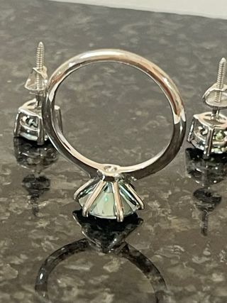 Anillo y pendientes moissanita 5.00Ct