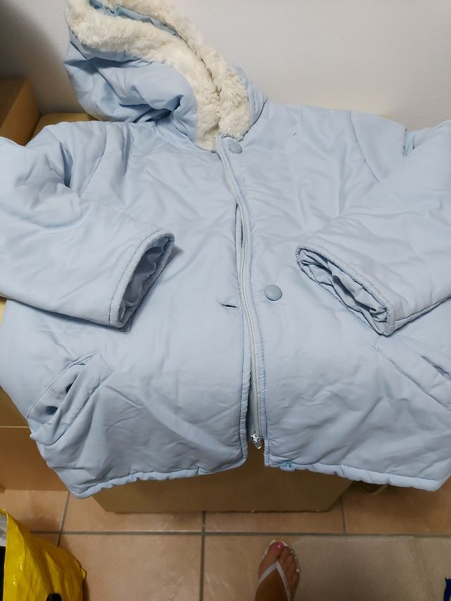 Giacca Invernale Azzurra con Cappuccio