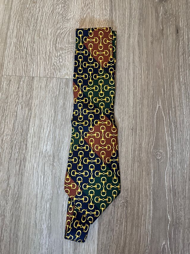 Corbata CELINE dorada y verde