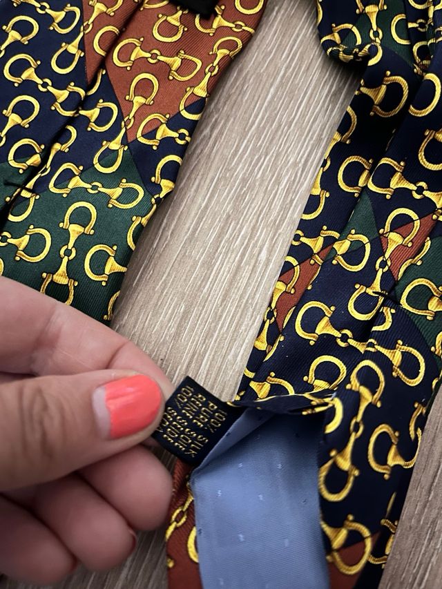 Corbata CELINE dorada y verde