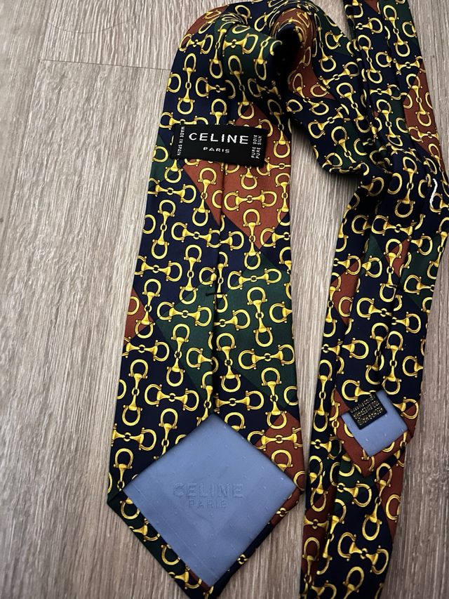 Corbata CELINE dorada y verde