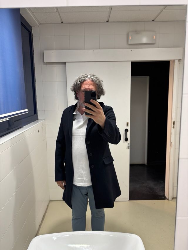 Abrigo lana-cachemir Ital negro