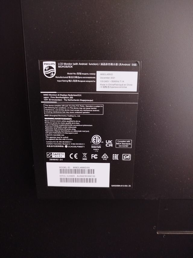 Monitor Philips 98" Android