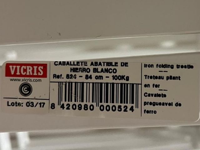 Lote 4 caballetes plegables blancos