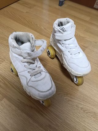 Patines niña - blancos Mustang talla 34 