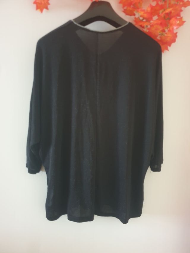 Maglia nera punti argento