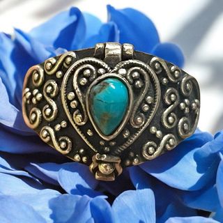 Anello cuore vintage argento porta veleno