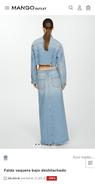 Falda vaquera Mango - Azul medio