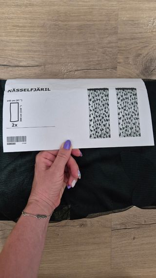 Visillo tul verde Ikea - 2 uds