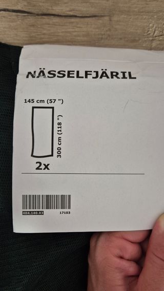 Visillo tul verde Ikea - 2 uds