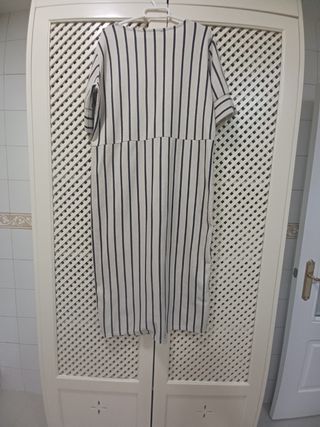 Vestido Sfera rayas beige-negro