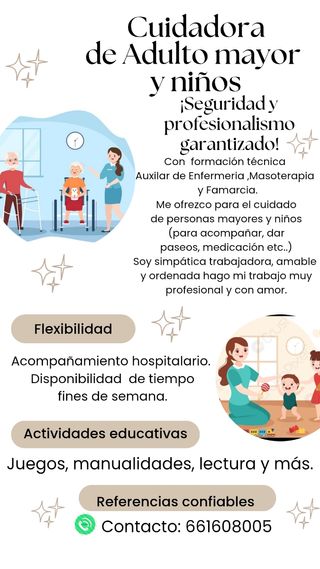 Cuidadora adultos y niños
