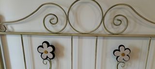 Cabecero forja beige flores