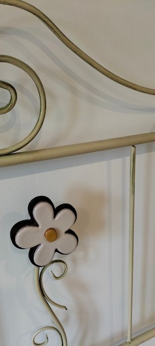 Cabecero forja beige flores