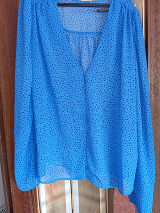 Blusa azul lunares - Talla única
