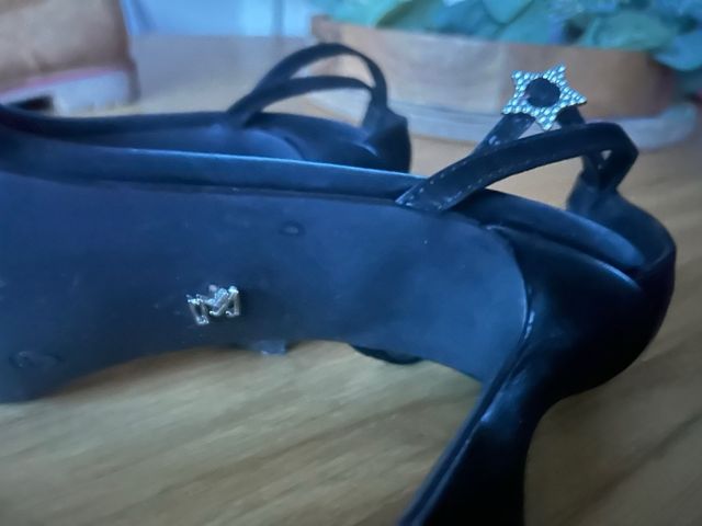 Sandalias negras tacón 41 de cocktel piel