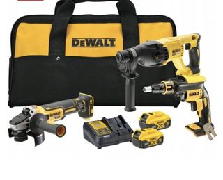 Kit Dewalt: Taladro, atornillador, amoladora