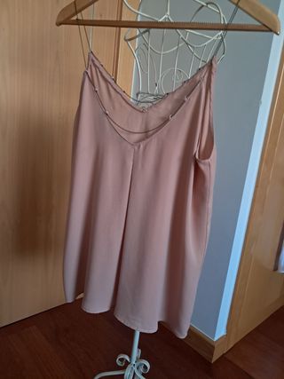 Blusa rosa palo cadenita escote