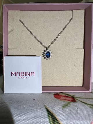 Collana Mabina Gioielli, gioiello blu con swaroski
