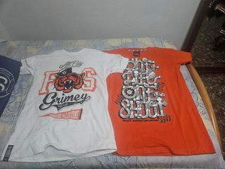 2 Camisetas Grimey - Blancas y Naranja