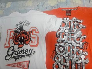 2 Camisetas Grimey - Blancas y Naranja