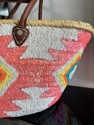 Bolso playa | Cesta lentejuelas